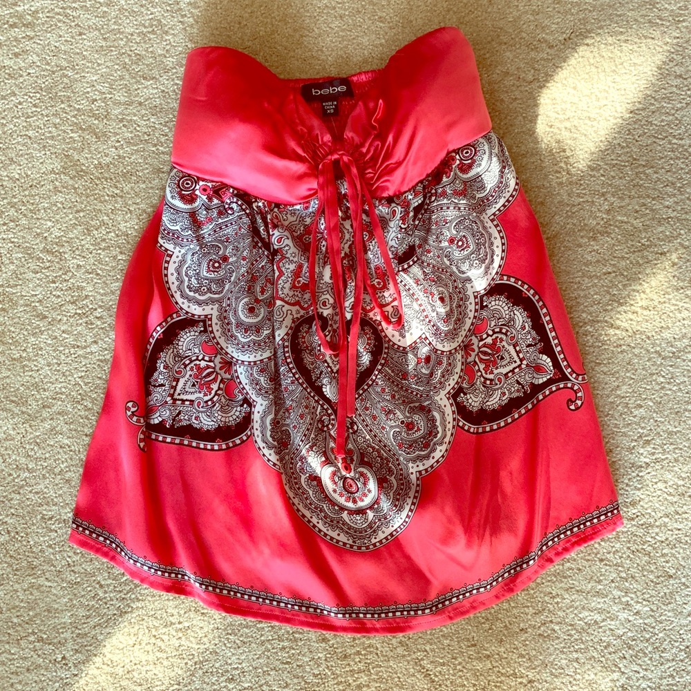 Bebe NWT Silk Strapless